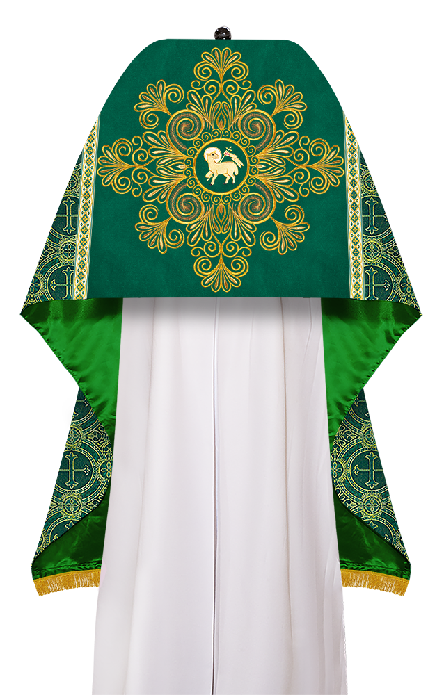 Humeral Veil Vestment with Braided Embroidery and Trims