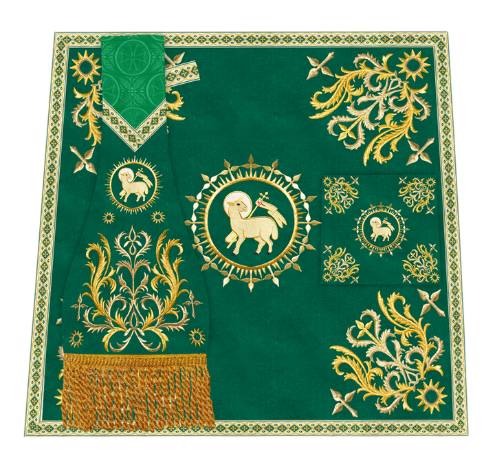 Embroidered Altar Frontal with Ornate Orphrey & Cross Design