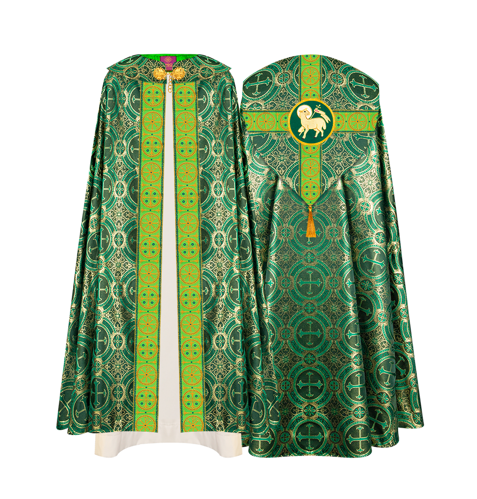 Gothic Cope Vestment with Cross Type Braided Motif