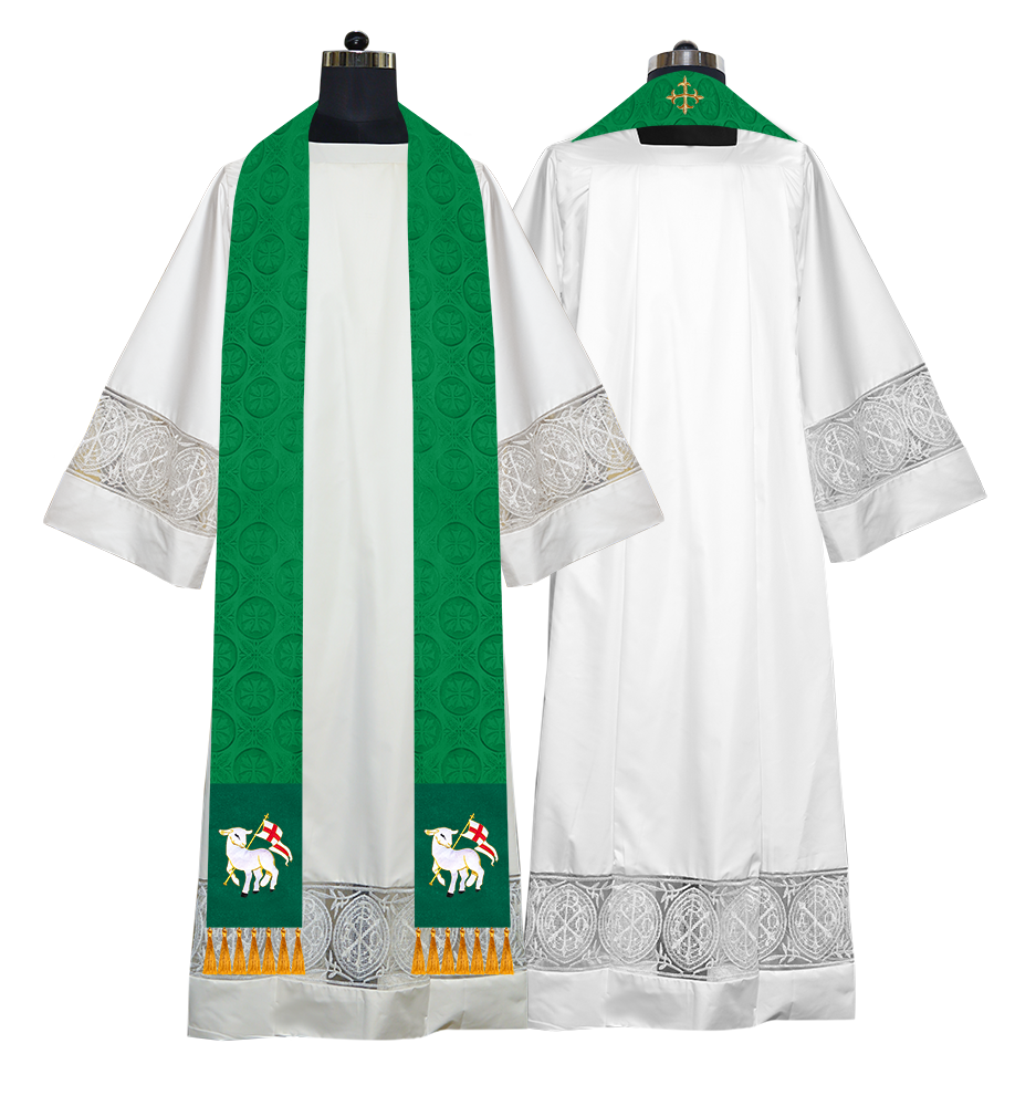 Ordination Stole with Embroidered Spiritual Motif