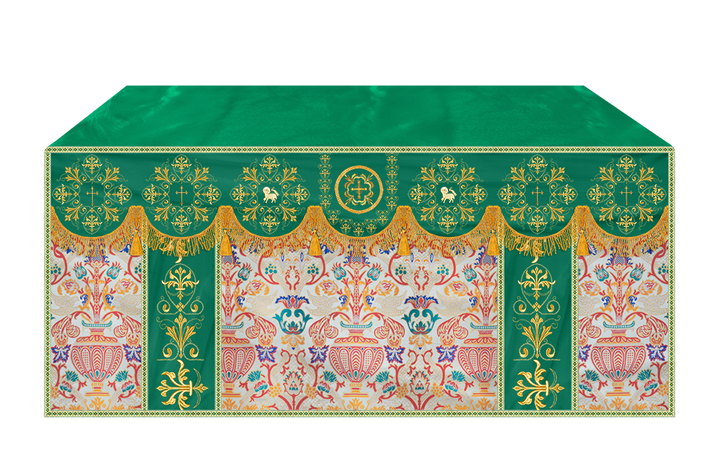 Liturgical Tapestry Altar Cloth with a Fine Embroidered Motif