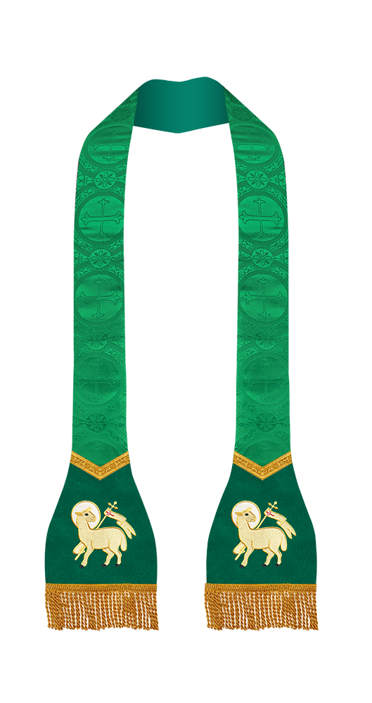 Spiritual Roman Stole with Embroidered Motif