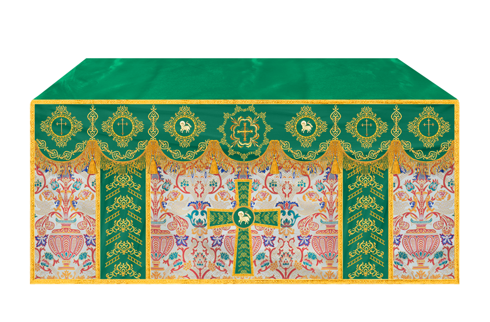 Embroidered Tapestry Altar Cloth with Spiritual Motif
