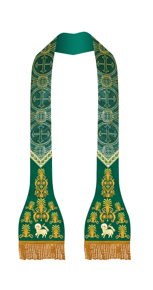 Embroidered Roman stole with Motif and trims