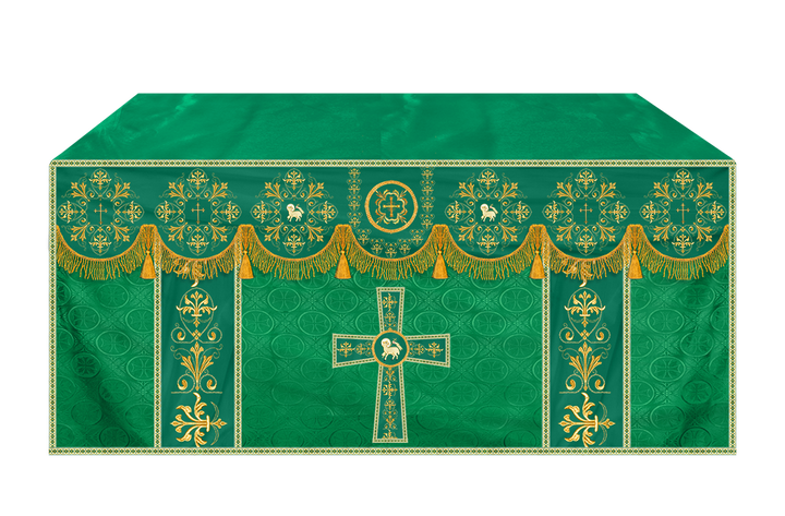 Embroidered Liturgical Church Altar Cloth with Spiritual Motif
