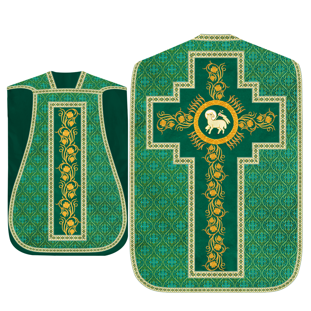 Roman Chasuble Vestment With Grapes Embroidery and Trims