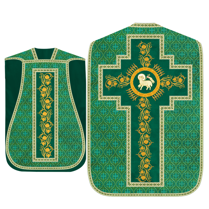 Roman Chasuble Vestment With Grapes Embroidery and Trims