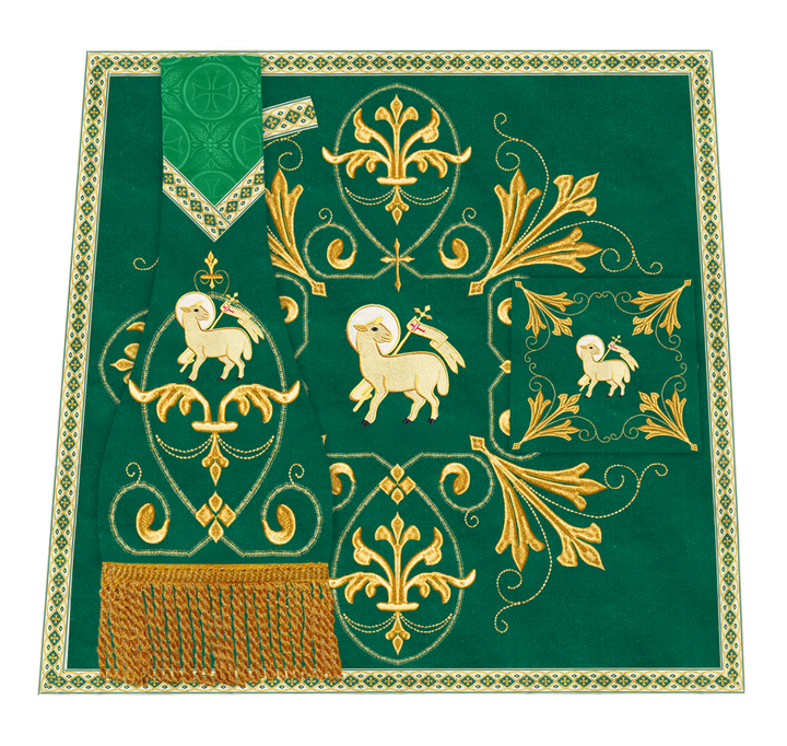 Embroidered Altar mass Set with motif and Trims