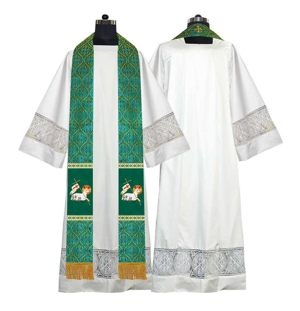 Embroidered LAMB Liturgical Clergy stole