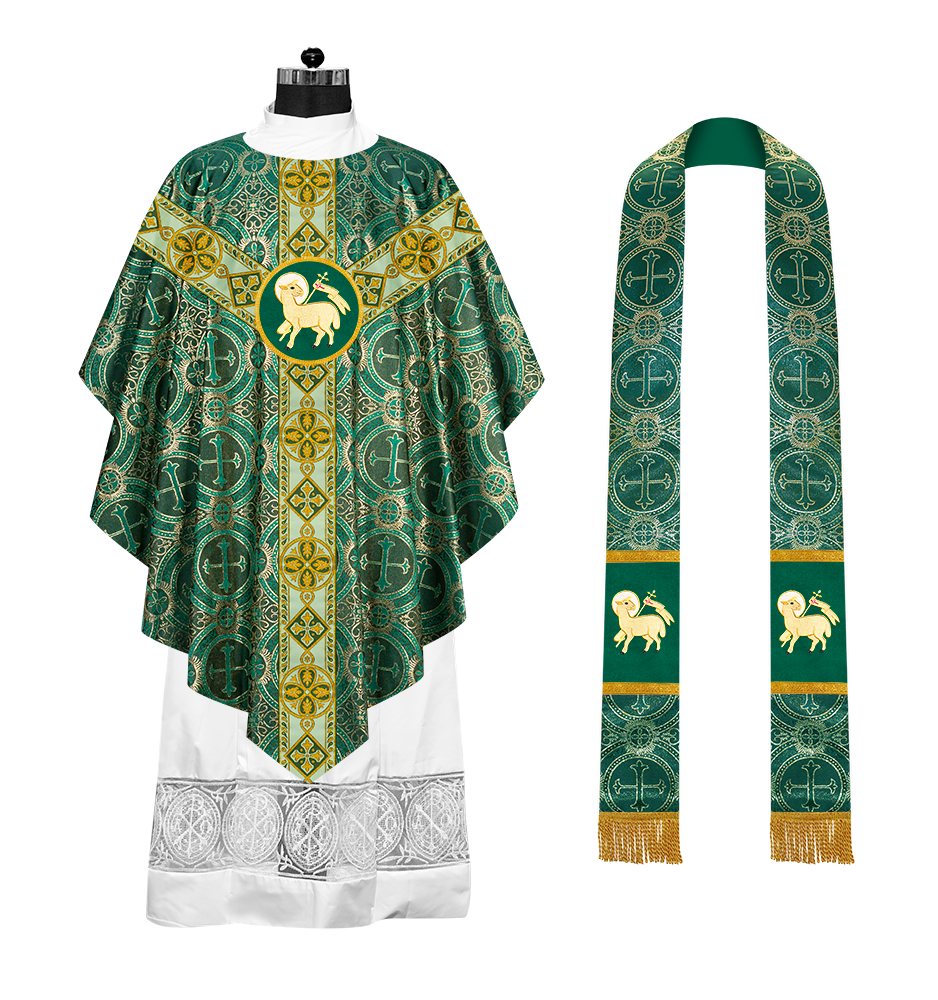 Pugin Style Chasuble with Embroidered Orphrey