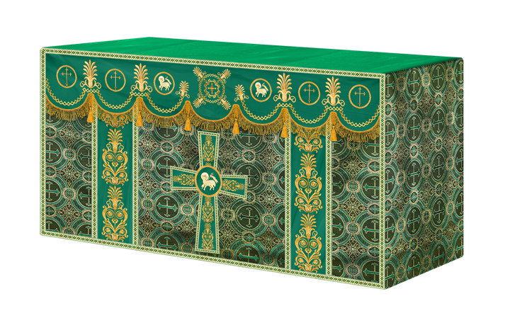 Altar Cloth with Embroidered Motif and Trims