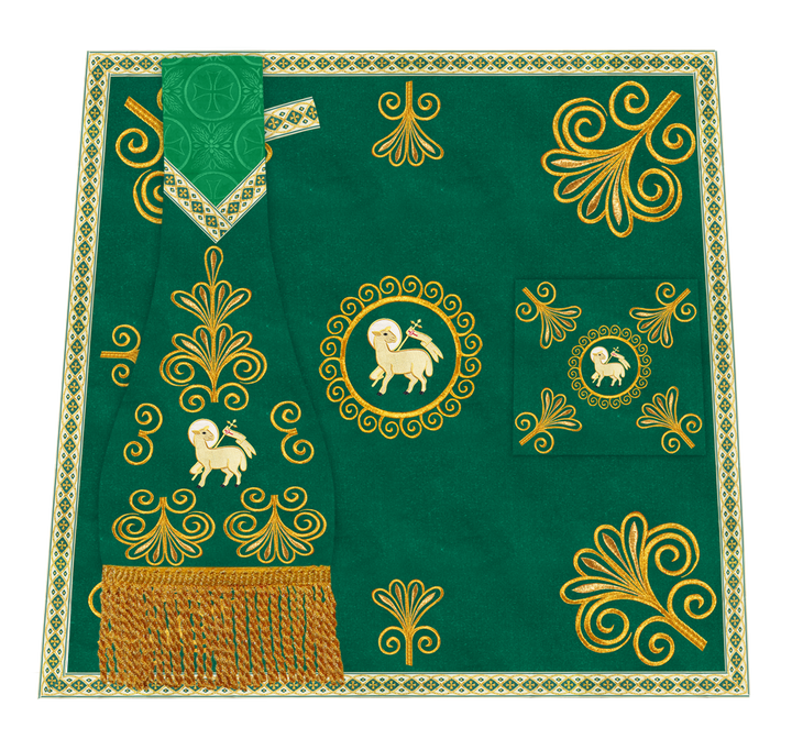 Ornate Altar Cloth with Gold Embroidery & Gothic Cross Design