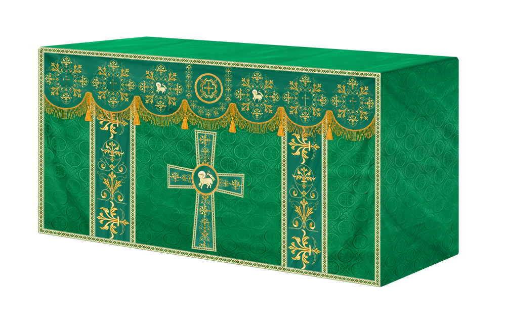 Embroidered Liturgical Church Altar Cloth with Spiritual Motif
