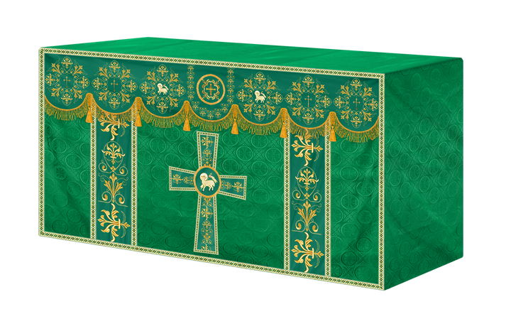 Embroidered Liturgical Church Altar Cloth with Spiritual Motif