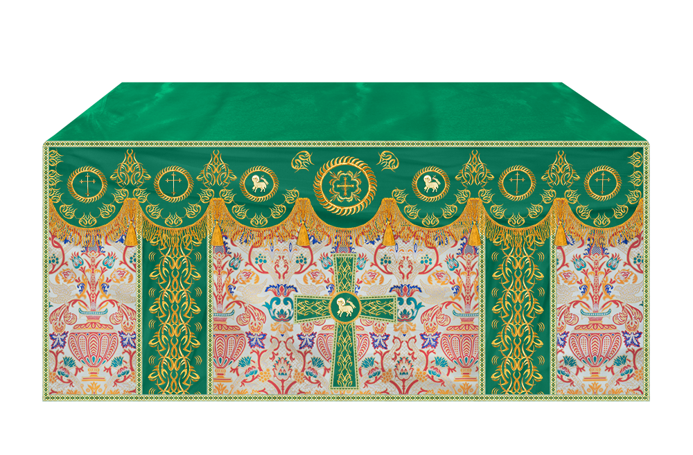 Tapestry Altar Cloth with Embroidered Motif