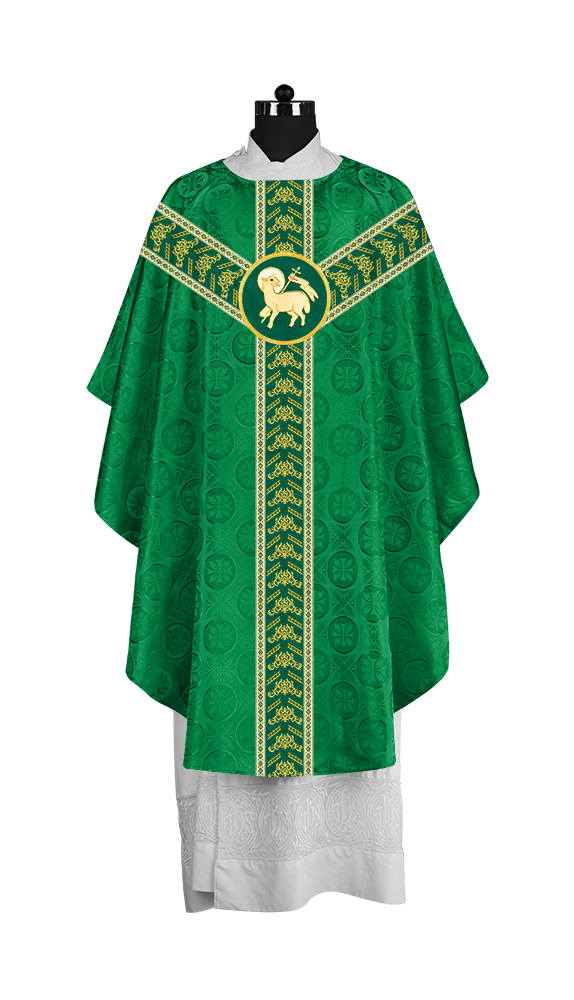 Liturgical Gothic Chasuble with Fine Embroidery Motif