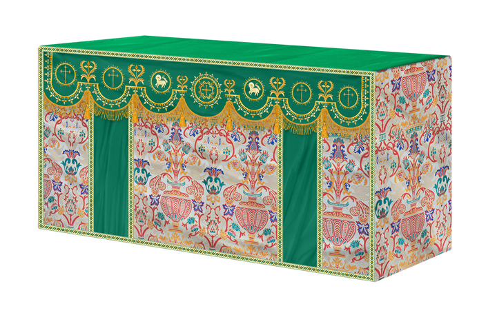 Tapestry Altar Cloth with Elegant Embroidered Trims