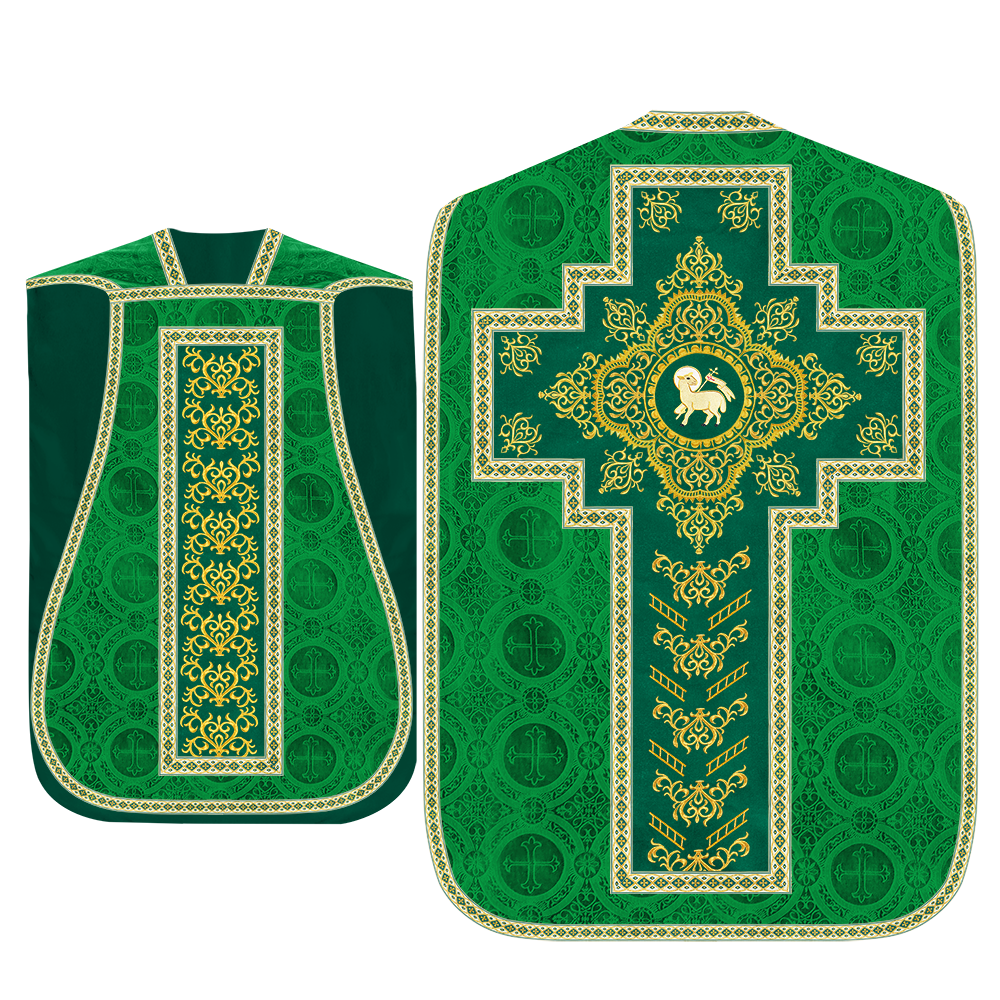 Traditional Fiddleback Vestment With Motifs and Trims