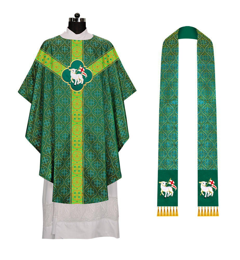 Gothic Chasuble Vestment with Y type braided orphrey