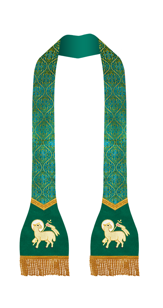 Spiritual Roman Stole with Embroidered Motif