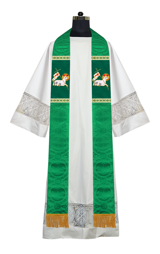 Embroidered LAMB Liturgical Clergy stole