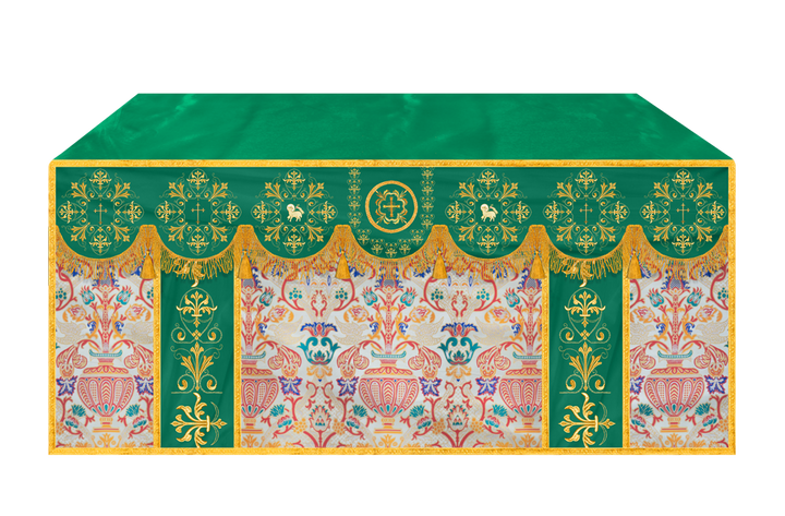 Tapestry Altar Cloth with Braided Embroidered Trims