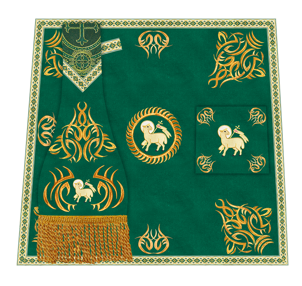 Borromean Chasuble Vestment With Braided Orphrey and Trims