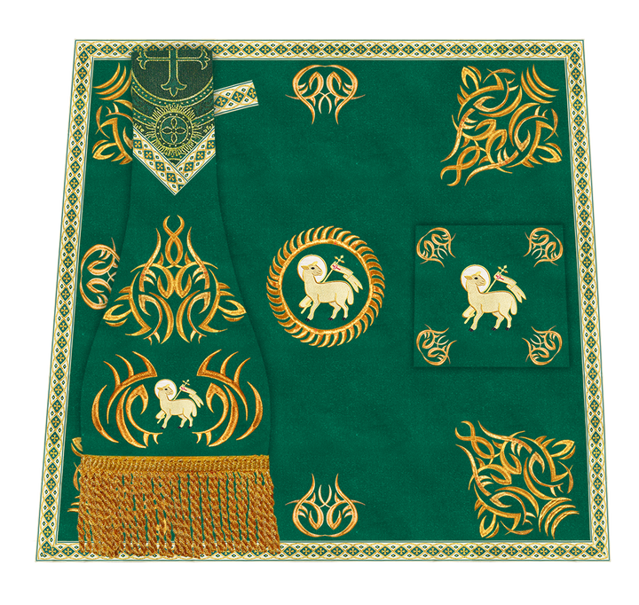 Borromean Chasuble Vestment With Braided Orphrey and Trims