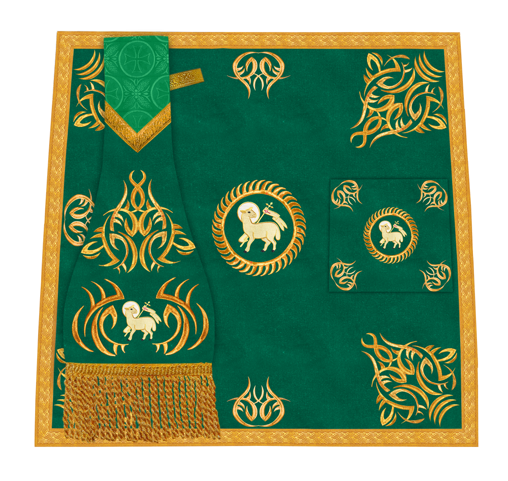 Liturgical Altar Table Cloth with Elegant Embroidery Trims