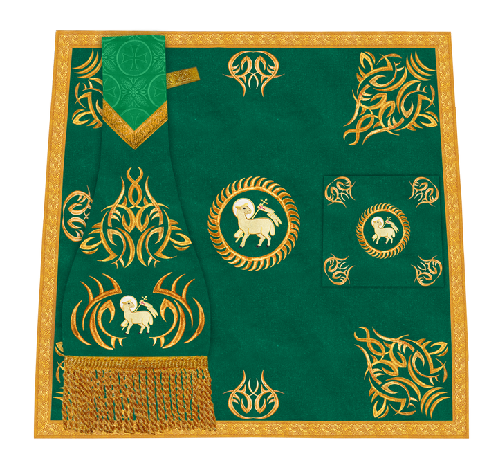 Liturgical Altar Table Cloth with Elegant Embroidery Trims