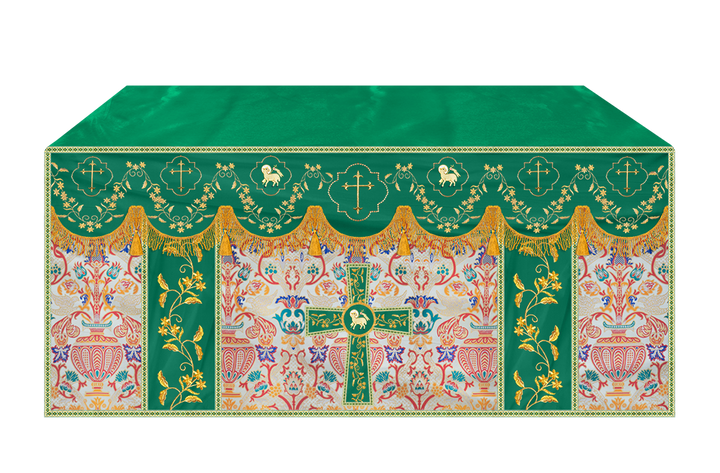 Tapestry Altar Cloth Adorned with Intricate Embroidery