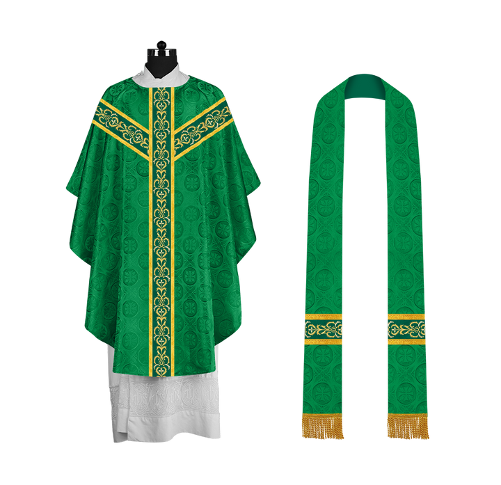 Gothic Chasuble with Y-Type Embroidered Orphrey and Motif