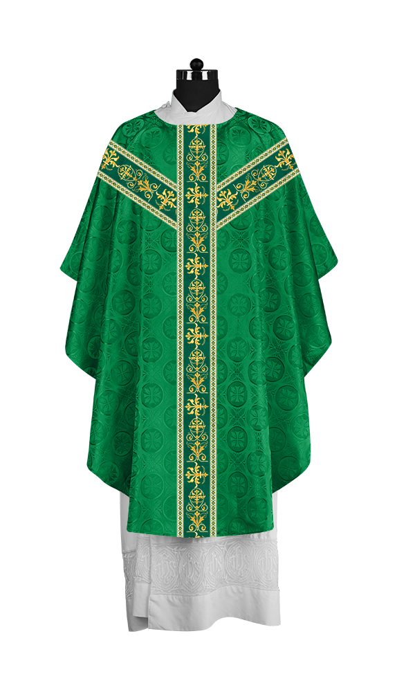 Elegant Gothic Chasuble with Embroidered Motif & Y-type Orphrey