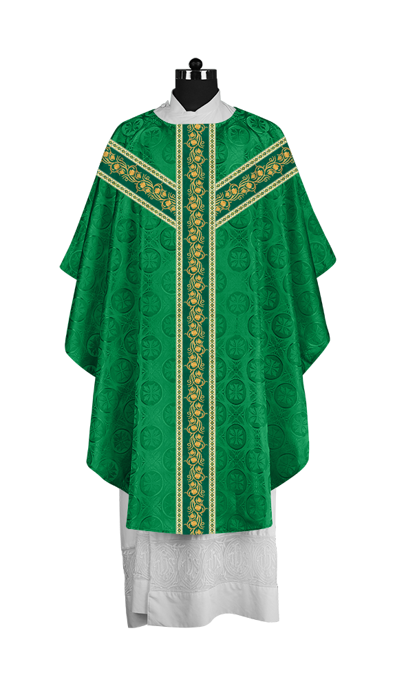 Priest Gothic Chasuble with Grapes Embroidered Orphrey