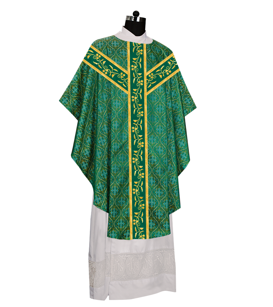 Gothic chasuble Vestment with Floral Design