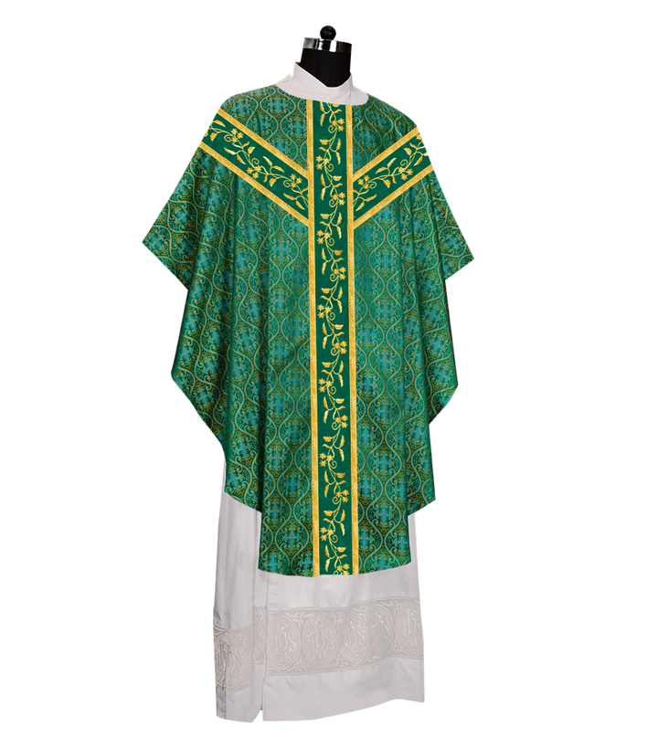 Gothic chasuble Vestment with Floral Design