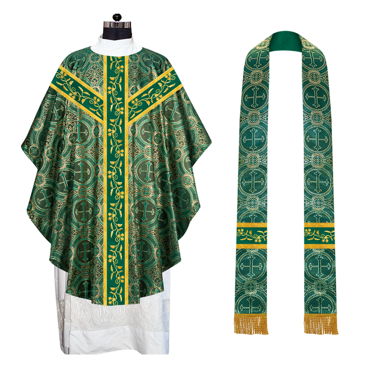 Gothic chasuble Vestment with Floral Design