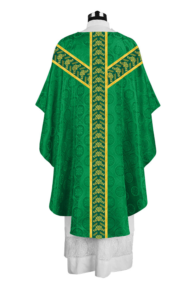 Traditional Gothic Chasuble Vestment with Embroidered Orphrey