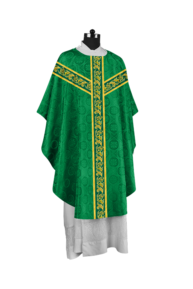 Liturgical Chasuble Vestment with Spiritual Motif Embroidery