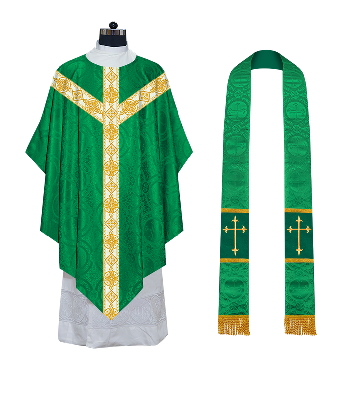 Pugin Chasuble with Braided Orphrey