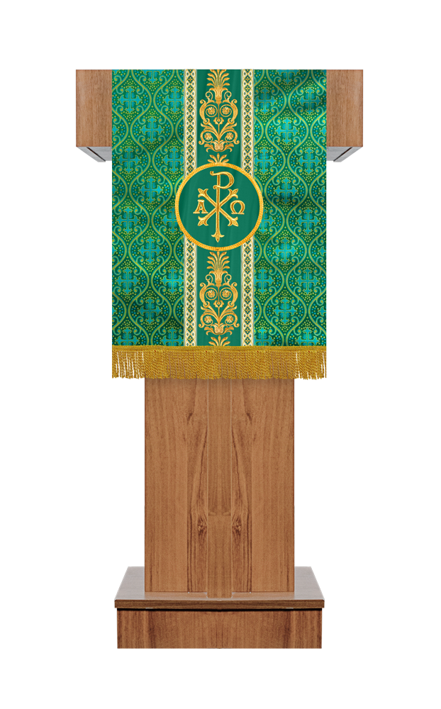 Altar Cloth with Embroidered Motif and Trims