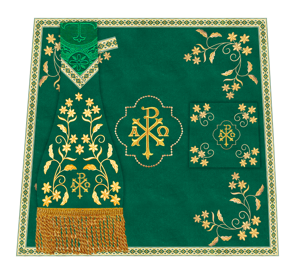 Borromean Chasuble Vestment Ornated With Floral Design and Trims