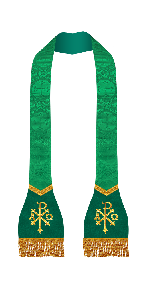 Spiritual Roman Stole with Embroidered Motif