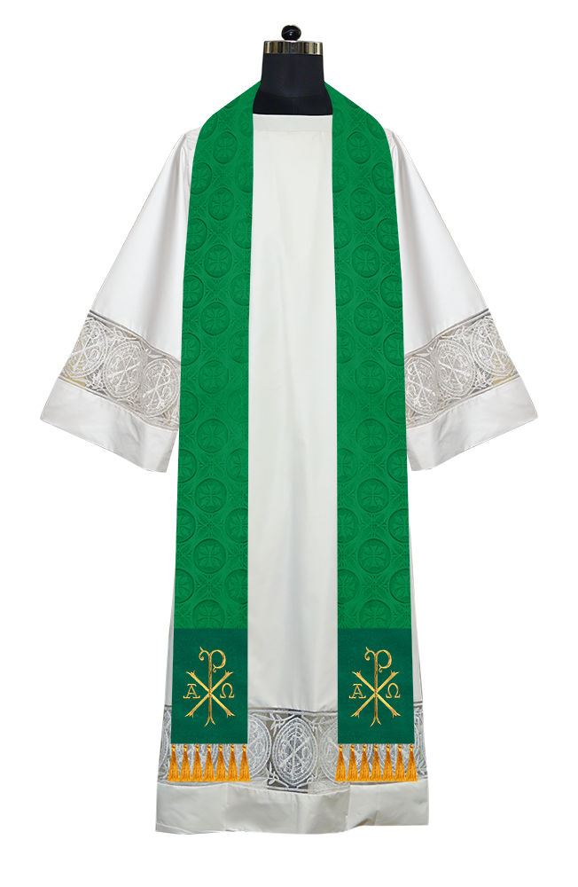 Ordination Stole with Embroidered Spiritual Motif