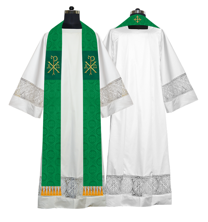 Ordination Stole with Embroidered Spiritual Motif