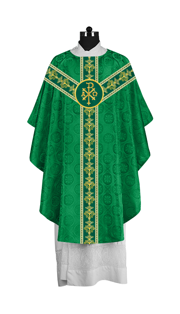Ornate Gothic Chasuble with Y-type Embroidered Orphrey