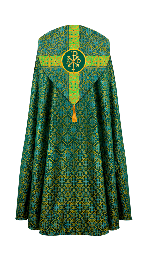 Gothic Cope Vestment with Cross Type Braided Motif