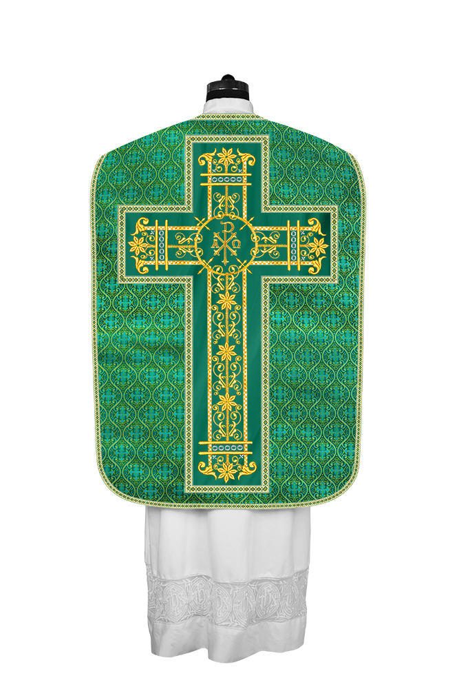 Roman Chasuble Vestment Enhanced With Orphrey and Trims