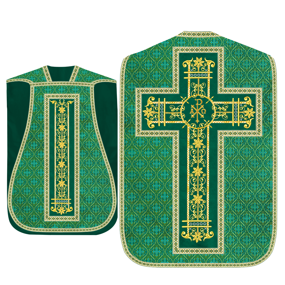 Set of Four Catholic Roman Chasuble with Spiritual Motif