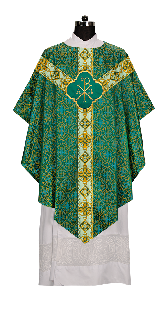 Pugin Chasuble with Intricate Embroidery and Orphrey Details